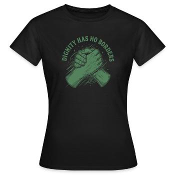Les droits de l’homme : la dignité rétro n’a pas de déclaration frontalière - T-shirt Femme - noir - Devant - AI Model Female 172 dark (172cm)