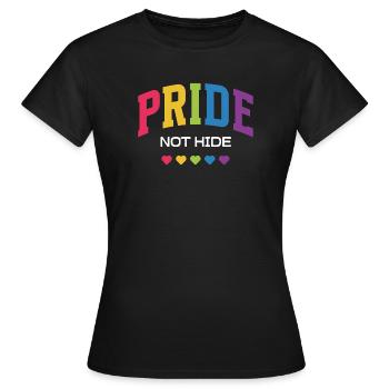 Mois de la Fierté LGBTQ - Fierté, pas Cacher - T-shirt Femme - noir - Devant - AI Model Female 172 dark (172cm)