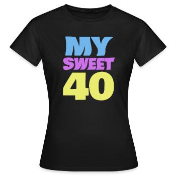 Logo de l’explosion de couleurs des années 40 - T-shirt Femme - noir - Devant - AI Model Female 172 dark (172cm)