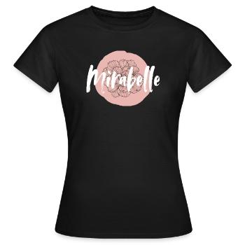 Mirabelle Mädchenname Baby Shower Name Shirt - Frauen T-Shirt - Schwarz - Vorne - AI Model Female 172 dark (172cm)