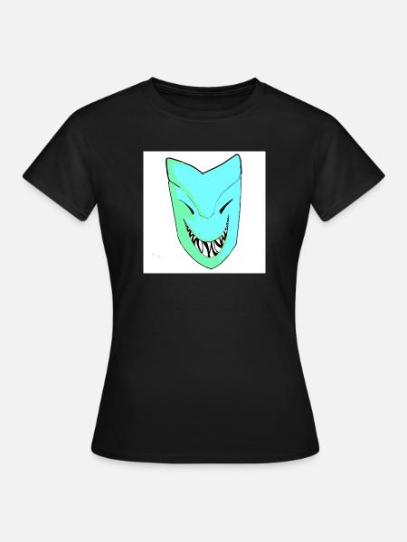 Lächelnde Maske im Farbverlauf - Frauen T-Shirt - Schwarz