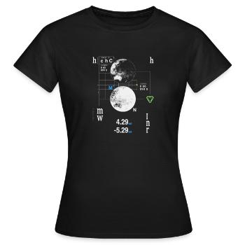 Futuristische HUD Weltkarte Koordinaten - Frauen T-Shirt - Schwarz - Vorne - AI Model Female 172 dark (172cm)