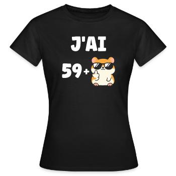60 years - Women's T-Shirt - black - Front - AI Model Female 172 dark (172cm)