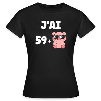 60 years - Women's T-Shirt - black - Front - AI Model Female 172 dark (172cm)