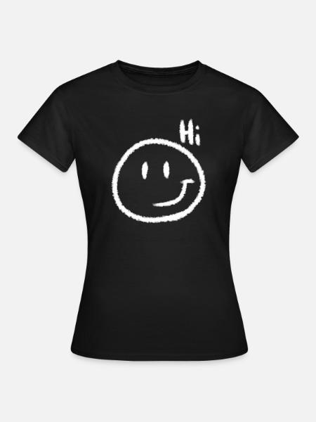 Hi Smile & Text | Chalk look - Women's T-Shirt - black