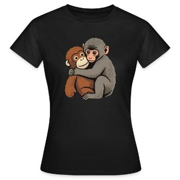 Baby Monkey Punch - Frauen T-Shirt - Schwarz - Vorne - AI Model Female 172 dark (172cm)