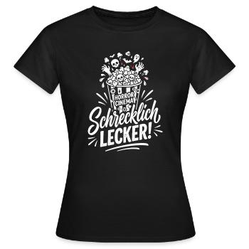 Blutspritzer Horror Splatter Design - Frauen T-Shirt - Schwarz - Vorne - AI Model Female 172 dark (172cm)
