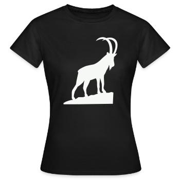 Alpine Bock Silhouette - T-shirt Femme - noir - Devant - AI Model Female 172 dark (172cm)
