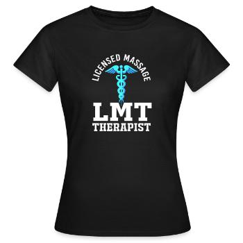 Massage - Frauen T-Shirt - Schwarz - Vorne - AI Model Female 172 dark (172cm)