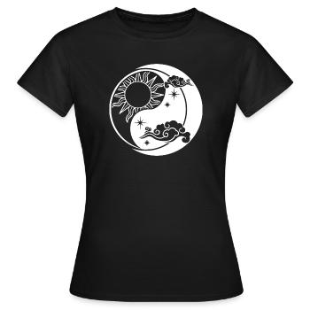Yin Yang - T-shirt Femme - noir - Devant - AI Model Female 172 dark (172cm)