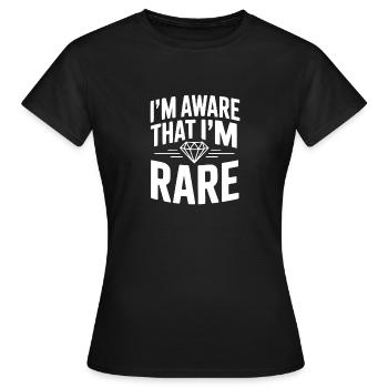 Mir ist bewusst, dass ich selten bin - Frauen T-Shirt - Schwarz - Vorne - AI Model Female 172 dark (172cm)