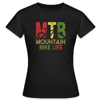 MTB Mountainbike Life Retro-Grafik - Frauen T-Shirt - Schwarz - Vorne - AI Model Female 172 dark (172cm)