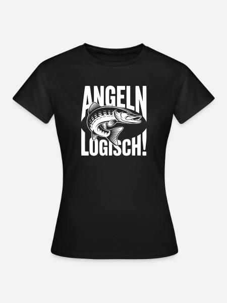 Angeln Logisch - Frauen T-Shirt - Schwarz