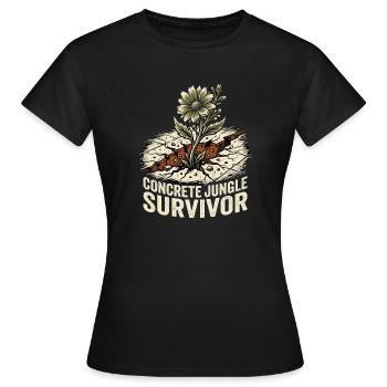Jardinage guérilla des survivants de la jungle - T-shirt Femme - noir - Devant - AI Model Female 172 dark (172cm)