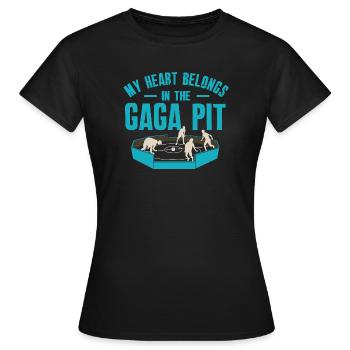 Mein Herz gehört in die Gaga-Grube - Frauen T-Shirt - Schwarz - Vorne - AI Model Female 172 dark (172cm)