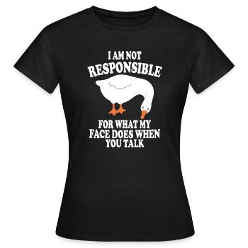 Not Responsible Goose  - Women's T-Shirt - black - Front - AI Model Female 172 dark (172cm)