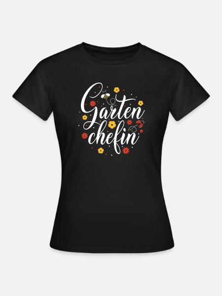 Gartenchefin Blütenzauber - Frauen T-Shirt - Schwarz