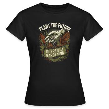 Jardinage de guérilla pour l’avenir - T-shirt Femme - noir - Devant - AI Model Female 172 dark (172cm)