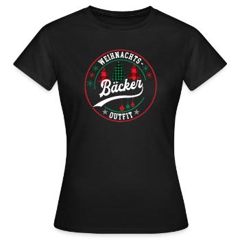 Bäcker Weihnachten Bäckermeister Bäckerei Baecker - Frauen T-Shirt - Schwarz - Vorne - AI Model Female 172 dark (172cm)