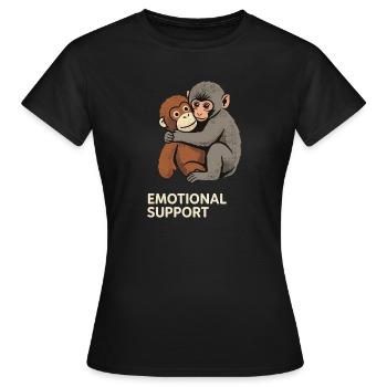 Emotional Support Baby Monkey Punch - Frauen T-Shirt - Schwarz - Vorne - AI Model Female 172 dark (172cm)