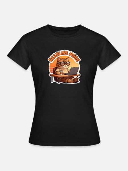 Chat im Büro im Deadline-Modus - Frauen T-Shirt - Schwarz