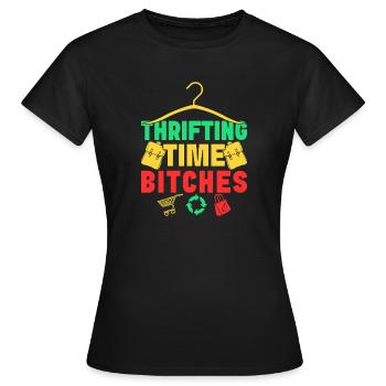 Magasin d’occasion Magasin d’occasion Temps d’occasion - T-shirt Femme - noir - Devant - AI Model Female 172 dark (172cm)