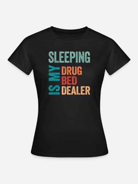 Funny Sleep Retro Typography - Women's T-Shirt - black