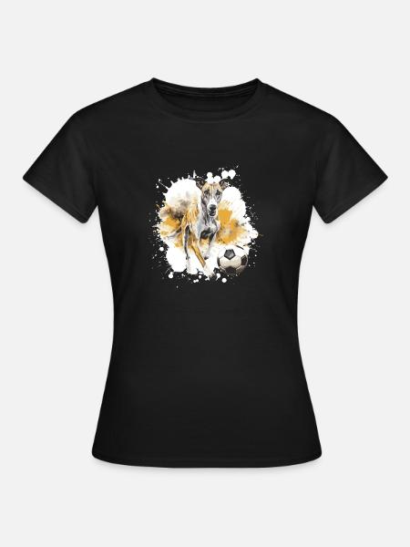 Greyhound Hund Fussball Team - Frauen T-Shirt - Schwarz
