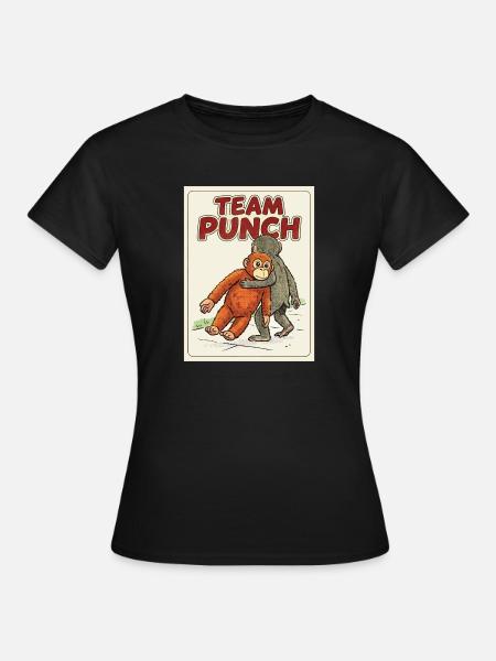 Team Punch Baby Monkey Punch - Frauen T-Shirt - Schwarz