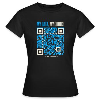 Mes données : mon choix - T-shirt Femme - noir - Devant - AI Model Female 172 dark (172cm)