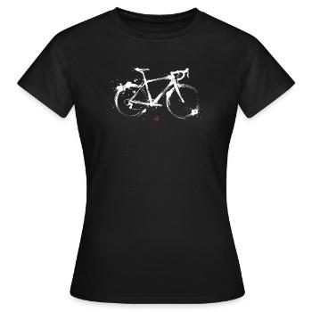 Rennrad Tusche Kunst Illustration Radsport - Frauen T-Shirt - Schwarz - Vorne - AI Model Female 172 dark (172cm)
