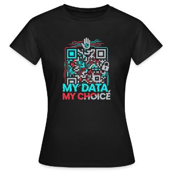 Mes données - T-shirt Femme - noir - Devant - AI Model Female 172 dark (172cm)