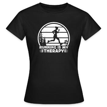 Le marathonien est mon cadeau thérapeutique pour la course - T-shirt Femme - noir - Devant - AI Model Female 172 dark (172cm)