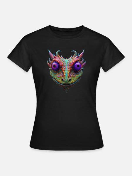 Mystic Toad/Frog/Gecko/Lizzard/Alien - Frauen T-Shirt - Schwarz