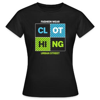 CLOTHING Urban Block — Neon Black - Women's T-Shirt - black - Front - AI Model Female 172 dark (172cm)