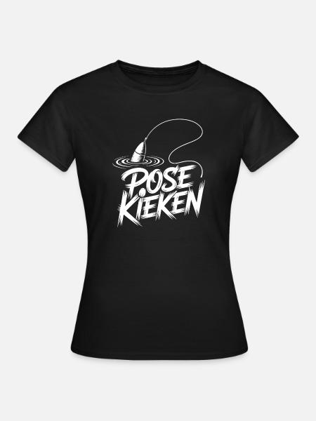 Angler Pose Design - Frauen T-Shirt - Schwarz