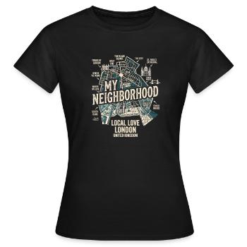 Londres : mon quartier - T-shirt Femme - noir - Devant - AI Model Female 172 dark (172cm)