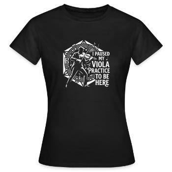 Viola Paused Viola Practice Musicians - Women's T-Shirt - black - Front - AI Model Female 172 dark (172cm)