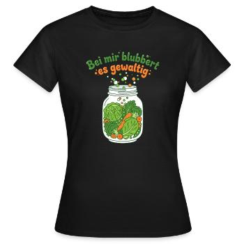 Fermentation Gemüse Einmachglas Blubbern - Frauen T-Shirt - Schwarz - Vorne - AI Model Female 172 dark (172cm)