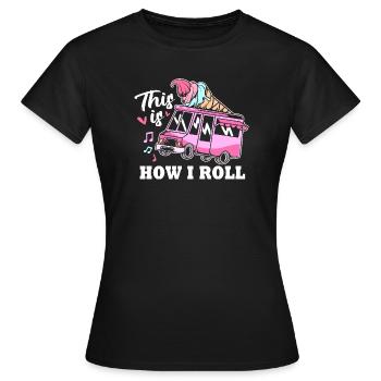 Eisdiele Eiswagen Eis Eiscreme - Frauen T-Shirt - Schwarz - Vorne - AI Model Female 172 dark (172cm)