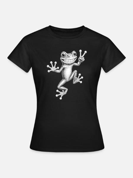 Laubfrosch - Frauen T-Shirt - Schwarz