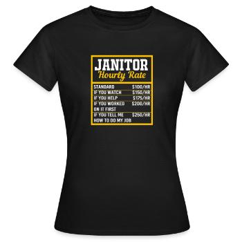 Salaire horaire de l’intérimaire - T-shirt Femme - noir - Devant - AI Model Female 172 dark (172cm)