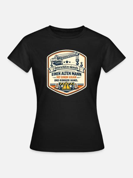 Kranmeister Alter Mann Patch - Frauen T-Shirt - Schwarz