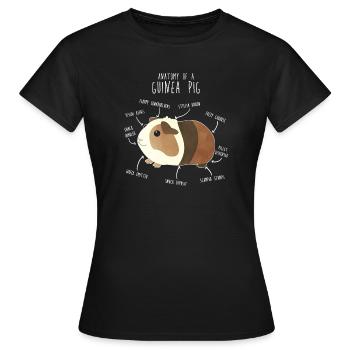 Anatomie des cochons d’Inde - T-shirt Femme - noir - Devant - AI Model Female 172 dark (172cm)