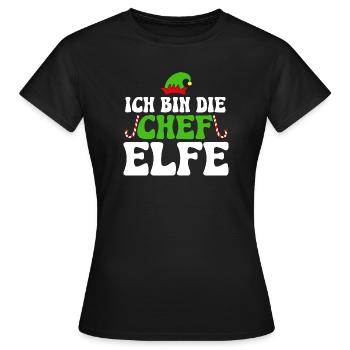 Ich bin die Chefelfe - Frauen T-Shirt - Schwarz - Vorne - AI Model Female 172 dark (172cm)