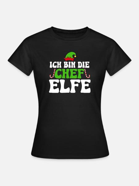 Ich bin die Chefelfe - Frauen T-Shirt - Schwarz