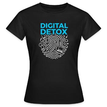 Détox numérique - T-shirt Femme - noir - Devant - AI Model Female 172 dark (172cm)