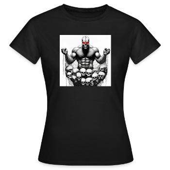 Muscular Net Skulls - Women's T-Shirt - black - Front - AI Model Female 172 dark (172cm)