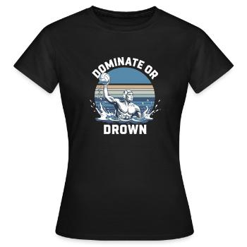 Motif de water-polo dominant ou noyé - T-shirt Femme - noir - Devant - AI Model Female 172 dark (172cm)