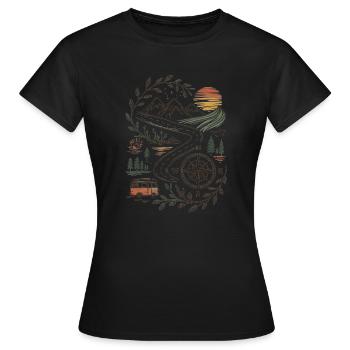 Voyage en voiture dans la nature - T-shirt Femme - noir - Devant - AI Model Female 172 dark (172cm)